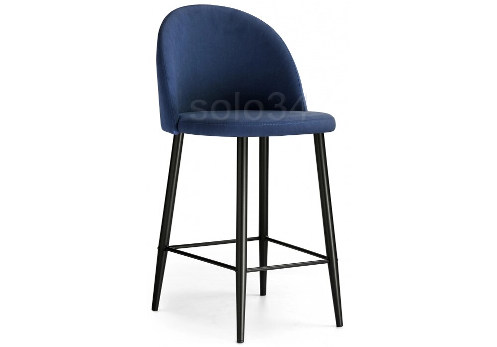 Барный стул Мебель России Амизуре темно-синий / черный матовый от компании Мебельный интернет-магазин «Solo» - фото 1