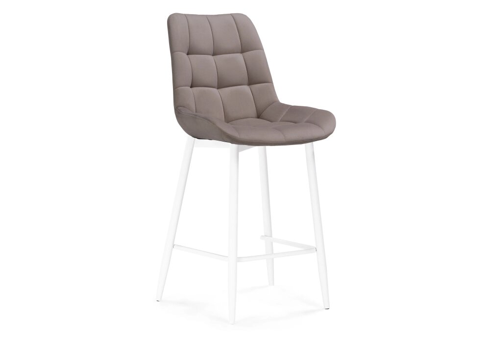 Барный стул Notta - собственное производство Алст велюр латте / белый от компании Мебельный интернет-магазин «Solo» - фото 1