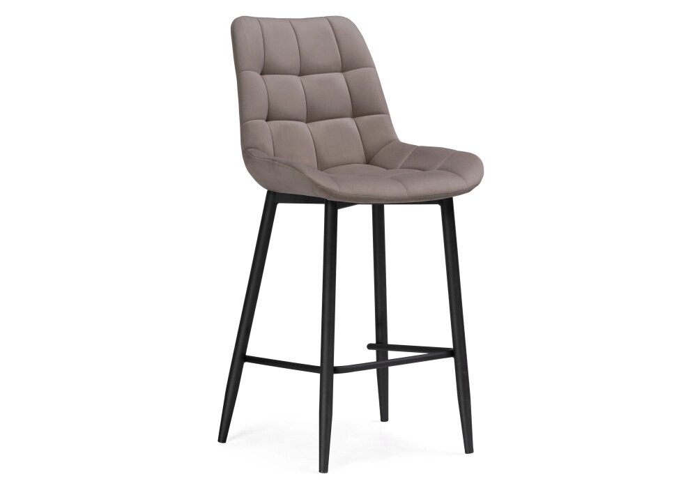 Барный стул Notta - собственное производство Алст велюр латте / черный от компании Мебельный интернет-магазин «Solo» - фото 1