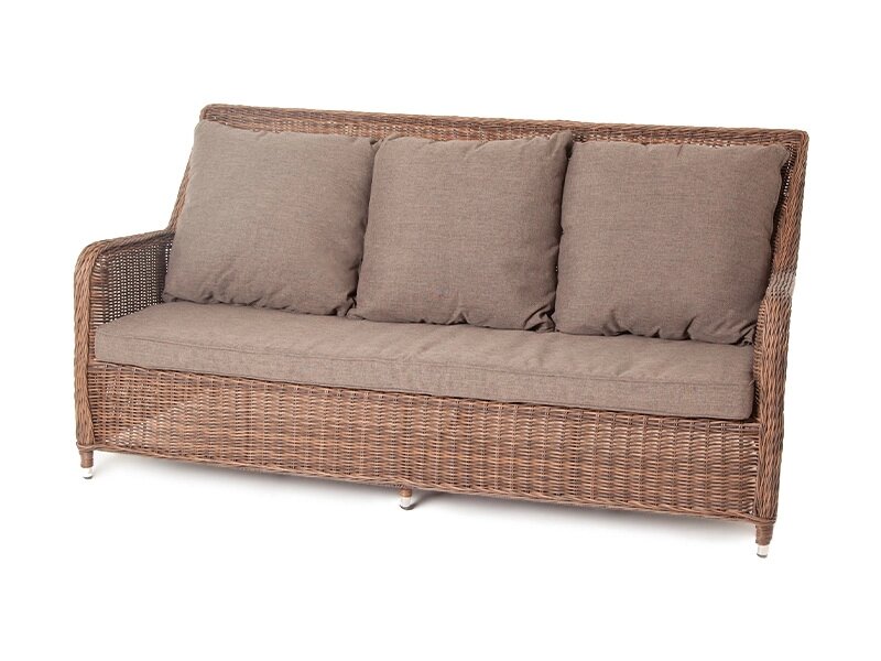 "Гляссе" диван трехместный из искусственного ротанга, цвет коричневый от компании Мебельный интернет-магазин «Solo» - фото 1