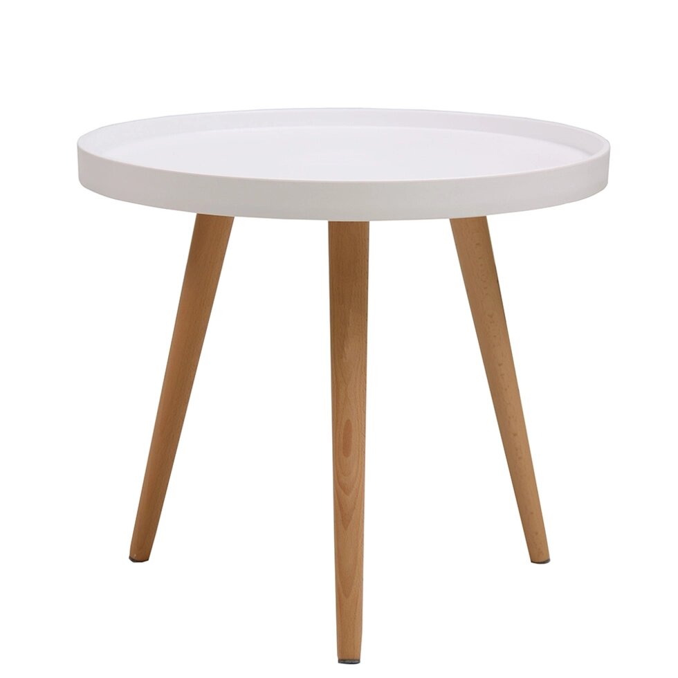 Кофейный столик Aurora диам. 50x 44.5см, белый от компании Мебельный интернет-магазин «Solo» - фото 1