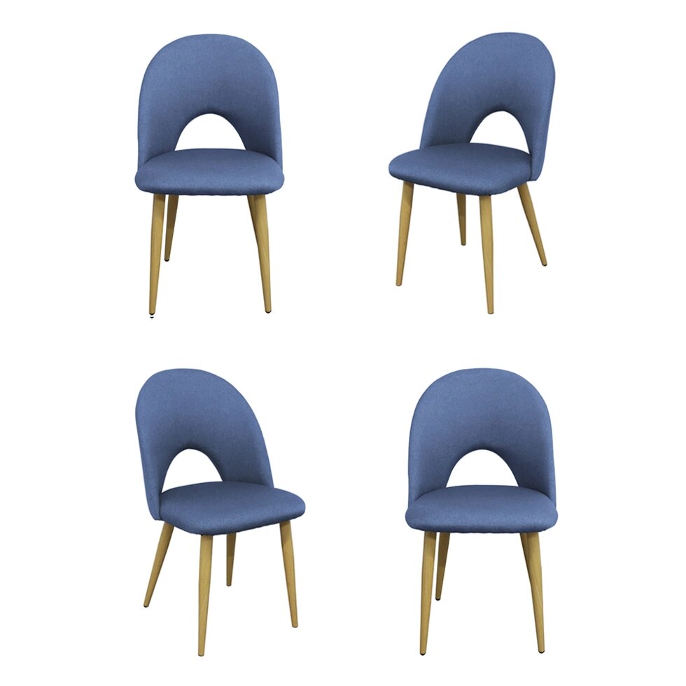 Комплект из 4-х стульев Cleo голубой от компании Мебельный интернет-магазин «Solo» - фото 1
