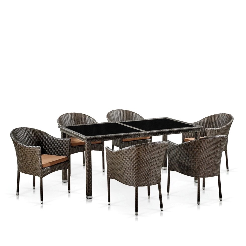 Комплект плетеной мебели T246A/Y350A-W53 Brown 6Pcs от компании Мебельный интернет-магазин «Solo» - фото 1