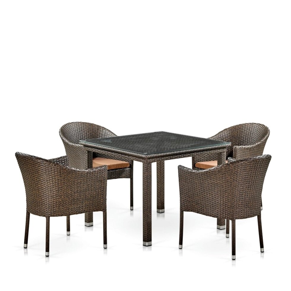 Комплект плетеной мебели T257A/Y350A-W53 Brown 4Pcs от компании Мебельный интернет-магазин «Solo» - фото 1