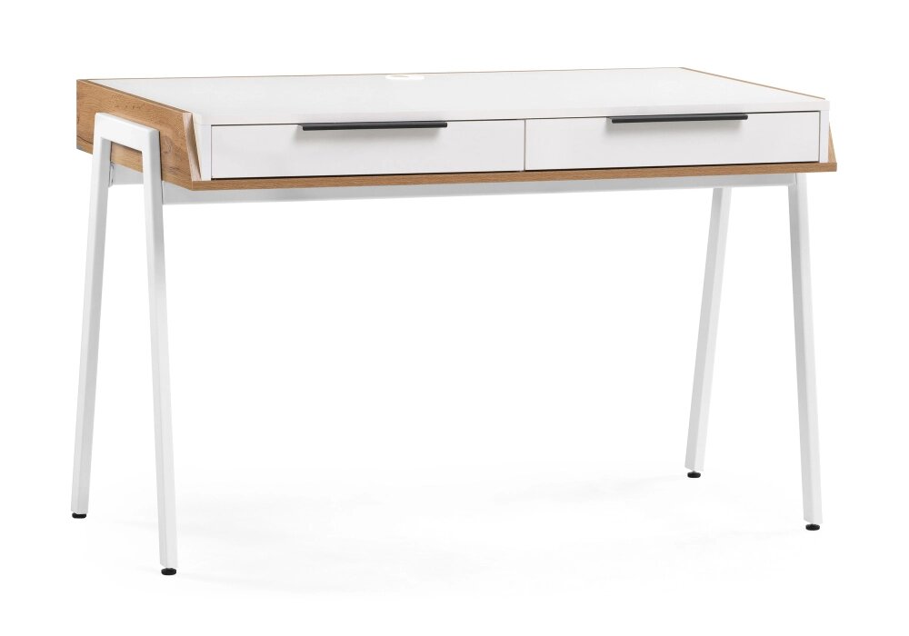 Компьютерный стол Notta - собственное производство Рокс 116х65х77 белый / дуб вотан / белый от компании Мебельный интернет-магазин «Solo» - фото 1