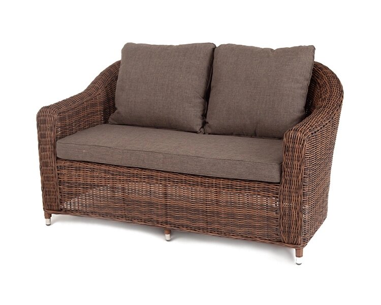 "Кон Панна" диван из искусственного ротанга двухместный, цвет коричневый от компании Мебельный интернет-магазин «Solo» - фото 1