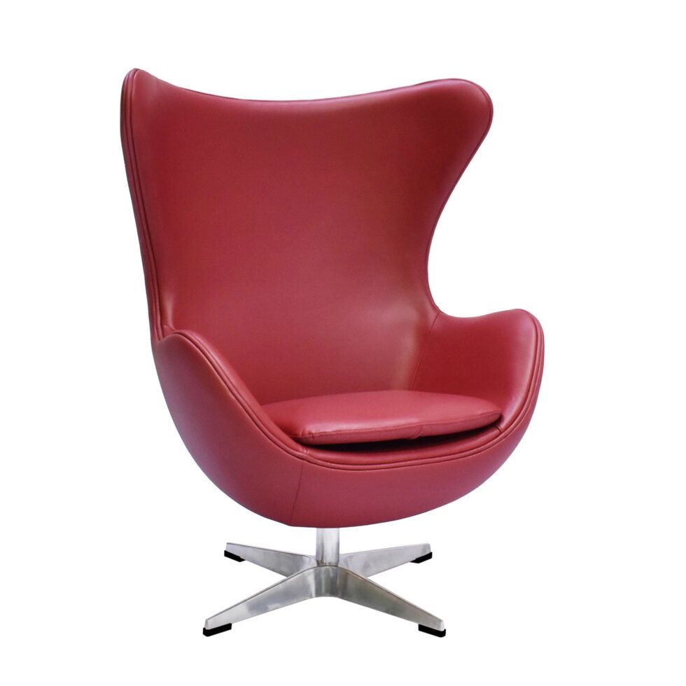 Кресло EGG CHAIR красный, натуральная кожа ##от компании## Мебельный интернет-магазин «Solo» - ##фото## 1