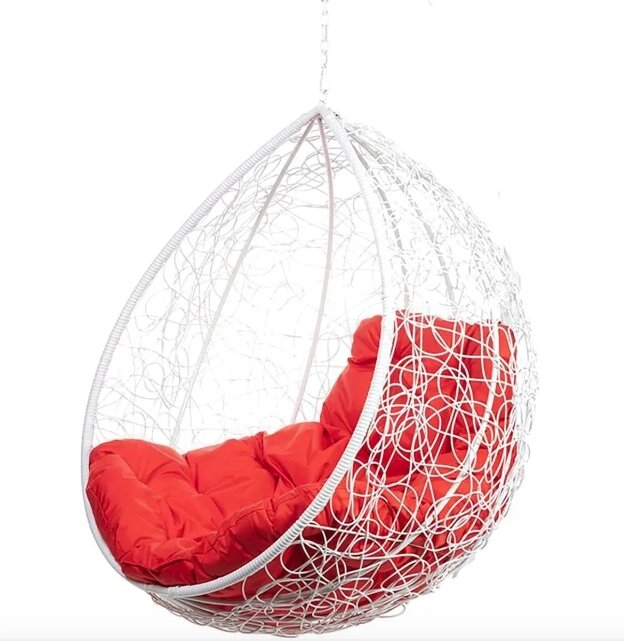 Кресло подвесное FP 0240 красная подушка от компании Мебельный интернет-магазин «Solo» - фото 1
