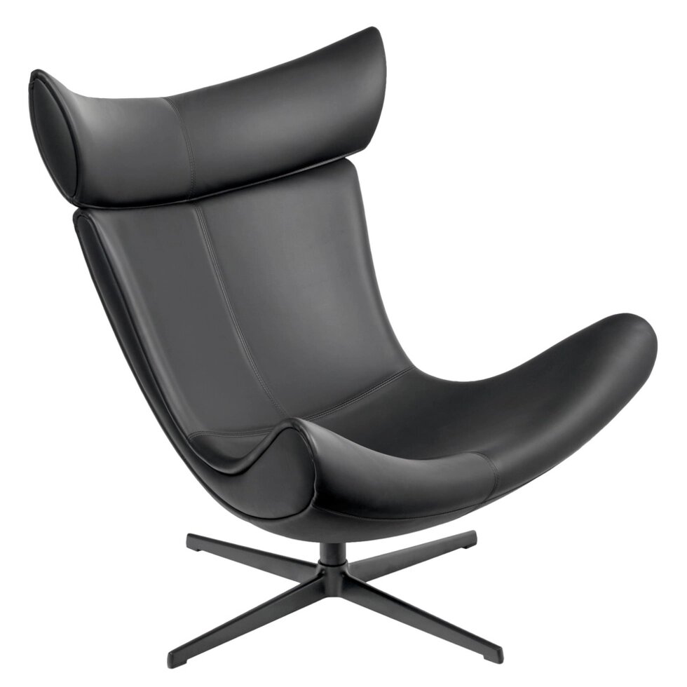 Кресло TORO чёрный, натуральная кожа от компании Мебельный интернет-магазин «Solo» - фото 1