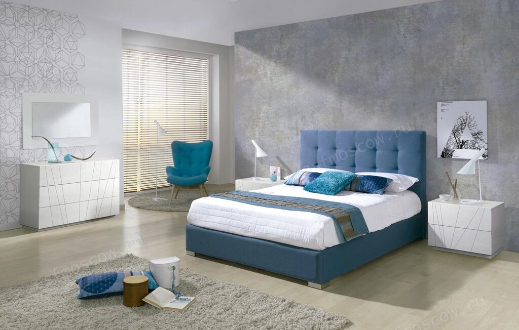 Кровать DUPEN 875 BELEN BLUE от компании Мебельный интернет-магазин «Solo» - фото 1