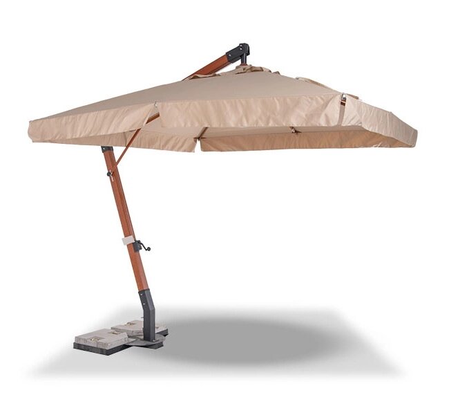 "Ливорно" зонт садовый 3х4м на боковой деревянной опоре от компании Мебельный интернет-магазин «Solo» - фото 1