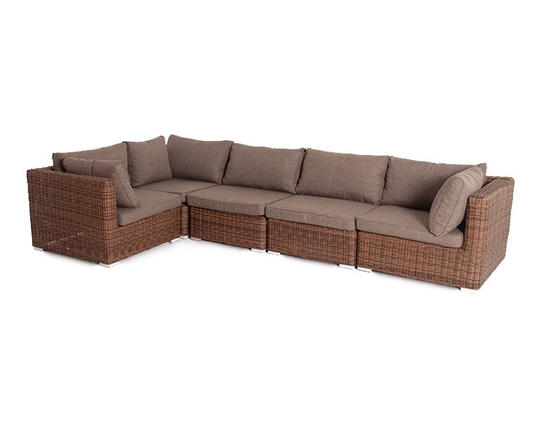 "Лунго" трансформирующийся диван из искусственного ротанга, цвет коричневый от компании Мебельный интернет-магазин «Solo» - фото 1
