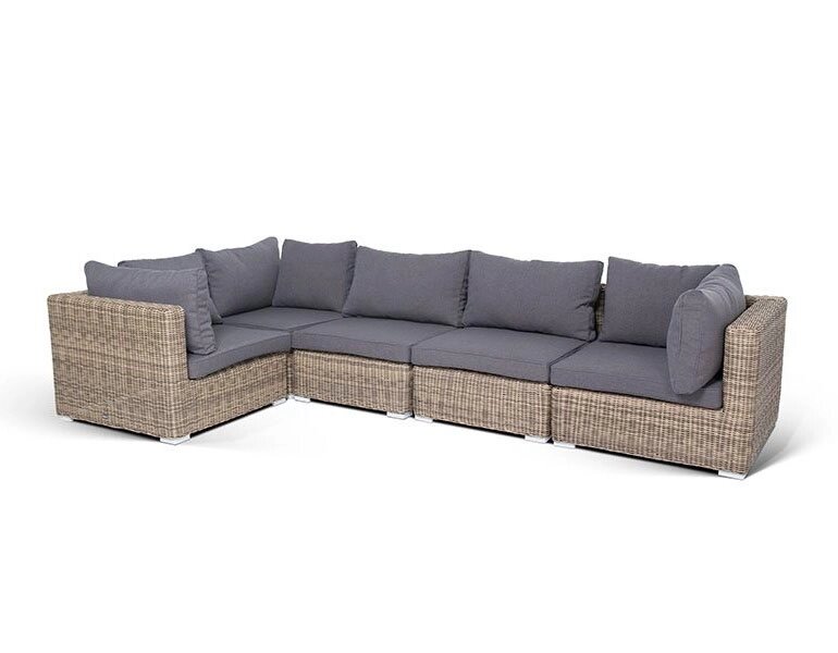 "Лунго" трансформирующийся диван из искусственного ротанга, цвет соломенный от компании Мебельный интернет-магазин «Solo» - фото 1