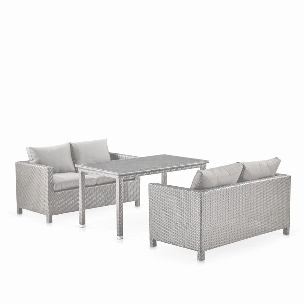 Обеденный комплект плетеной мебели с диванами T256C/S59C-W85 Latte от компании Мебельный интернет-магазин «Solo» - фото 1
