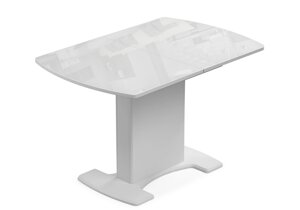 Стол стеклянный Notta - собственное производство Палмер 120(160)х80х75 белое стекло / белый