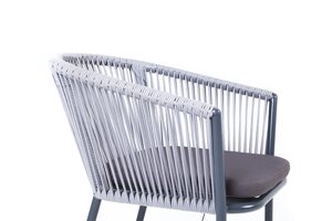 "Марсель" плетеный стул из роупа, цвет светло-серый