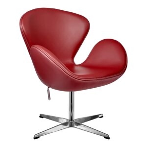 Кресло SWAN STYLE CHAIR красный, натуральная кожа