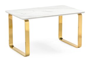 Керамический стол Notta - собственное производство Селена 4 140х80х77 белый мрамор / золото