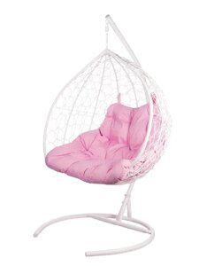 Двойное подвесное кресло FP 0272 розовая подушка