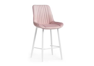 Барный стул Мебель России Седа велюр розовый / белый