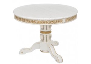 Обеденный стол Мебель России Лорд молочный с золотой патиной