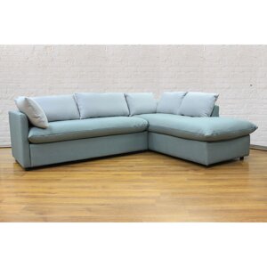 Угловой диван GRUPPO 396 Страйк (2600) правый, в рогожке Мальмо72, подушки ткань цвет серый