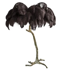 IST-CASA Торшер страусиные перья FEATHER LAMP, Цвет: черный