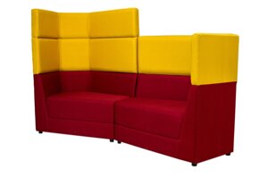 Диван Форум секция C левая и секция В правая, комплект, ткань, цвет желтый-красный
