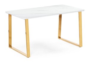 Керамический стол Notta - собственное производство Селена 2 140х80х77 белый мрамор / золото