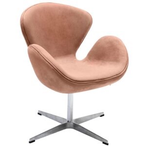 Кресло SWAN CHAIR пыльно-розовый, искусственная замша