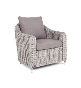 "Кон Панна" кресло из искусственного ротанга (гиацинт), цвет серый