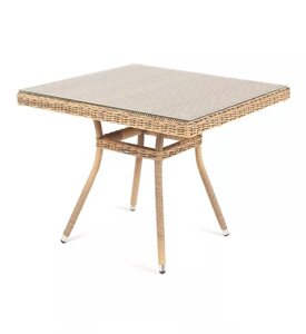"Айриш" стол плетеный из искусственного ротанга, цвет соломенный