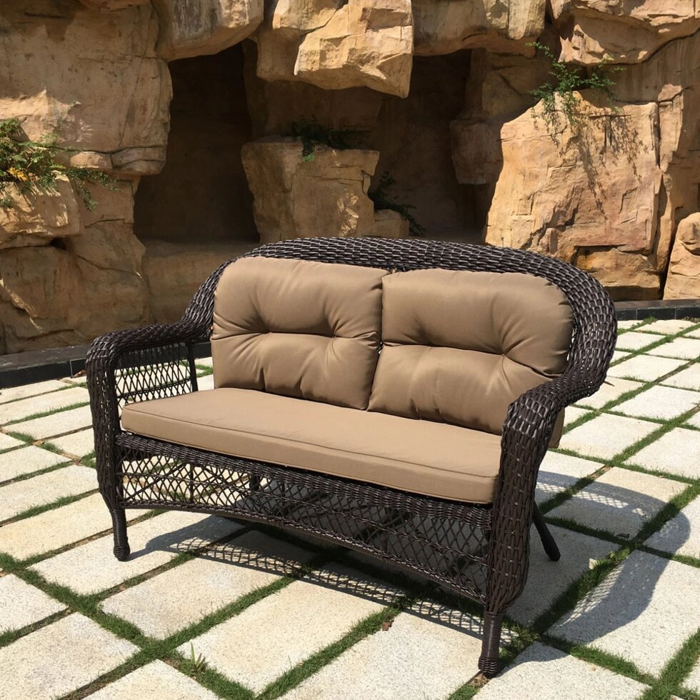 Плетеный диван LV520-1 Brown/Beige ##от компании## Мебельный интернет-магазин «Solo» - ##фото## 1