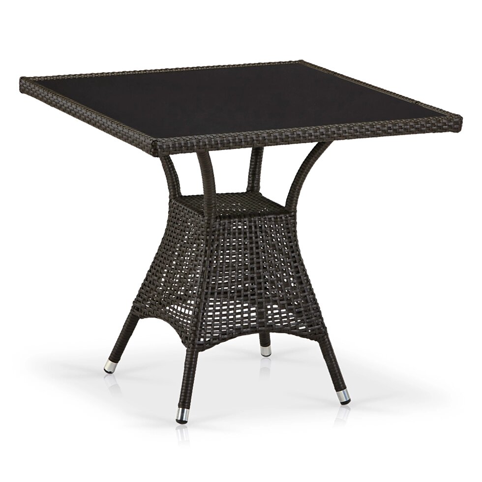 Плетеный стол T197BNS-W53-80x80 Brown от компании Мебельный интернет-магазин «Solo» - фото 1