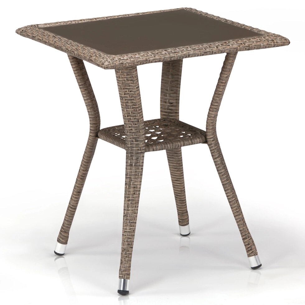 Плетеный стол T25-W56-50x50 Light brown от компании Мебельный интернет-магазин «Solo» - фото 1