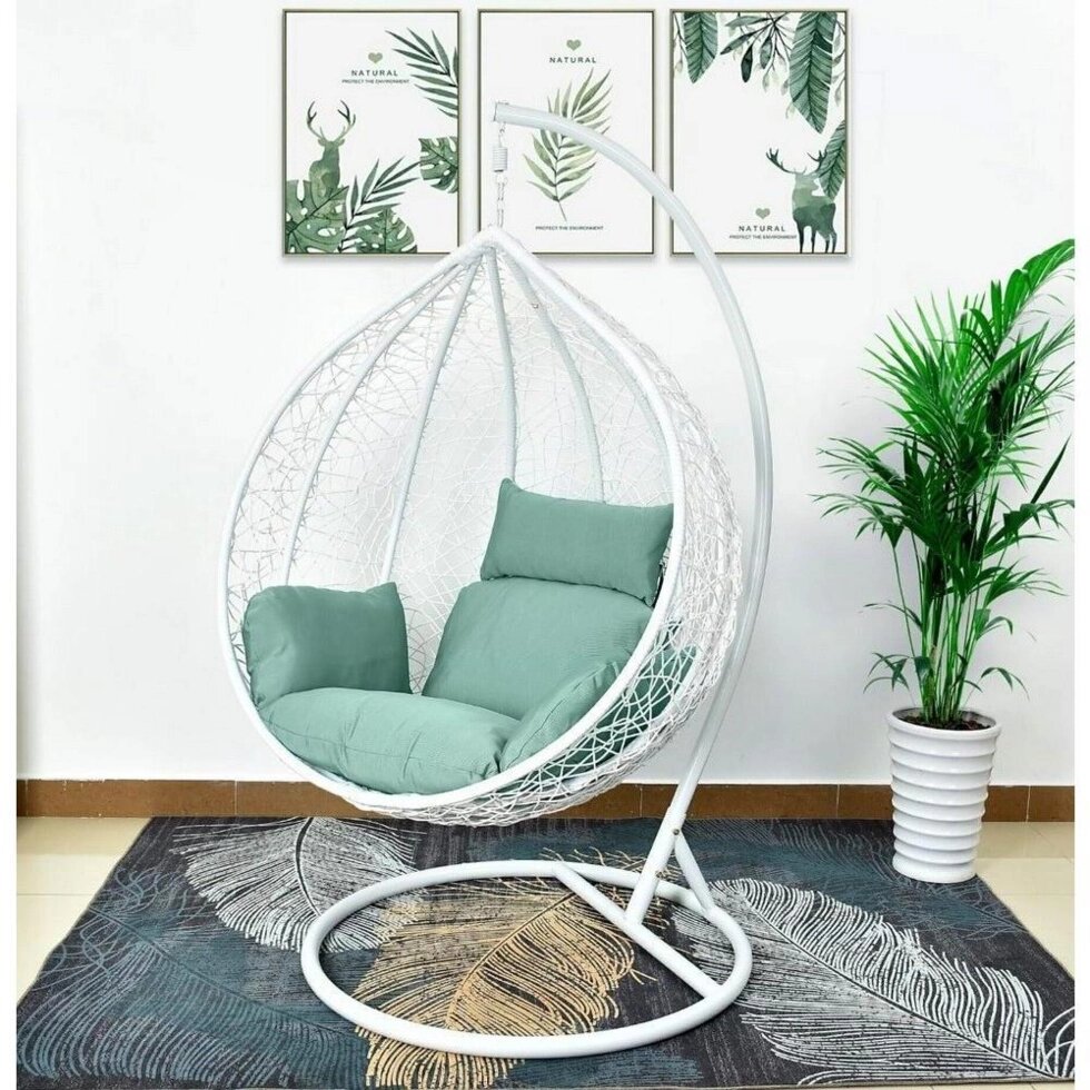 Подвесное кресло AFM-168A-XL White/Green от компании Мебельный интернет-магазин «Solo» - фото 1