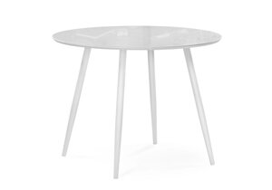 Стол стеклянный Notta - собственное производство Стеклянный стол Абилин 100х76 ультра белое стекло / белый / белый