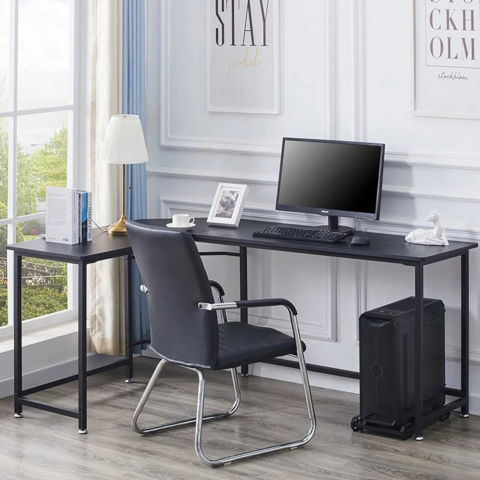 Угловой письменный стол KIWI черный от компании Мебельный интернет-магазин «Solo» - фото 1