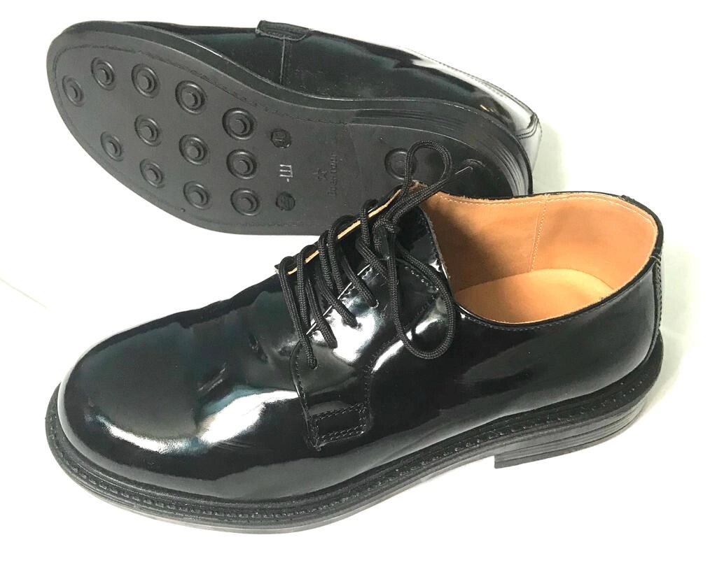 Туфли полуботинки армейские уставные на шнурках лакированные от компании Star-guns - фото 1