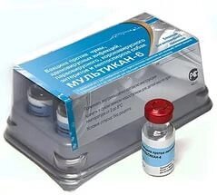 Вакцина Мультикан-6 против чумы, аденовироза, парвовирусного, коронавирусного энтеритов и лептоспироза собак, 1 доза