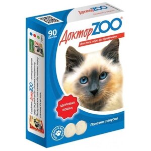 Доктор ZOO "Здоровая кошка" Лакомство с морскими водорослями для кошек, 90 табл
