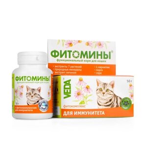 Фитомины с фитокомплексом для иммунитета у кошек, 100 табл