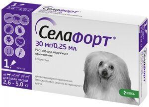 Селафорт 12% противопаразитарный препарат для собак 2,5-5 кг, 1 шт 30 мг