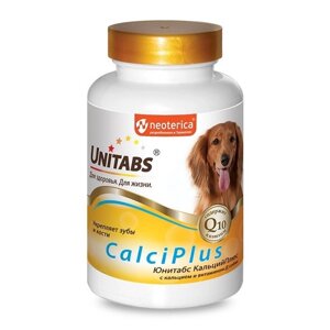 Unitabs CalciPlus Юнитабс КальцийПлюс Комплекс с Витамином Д, кальцием и фосфором для собак, 100 табл