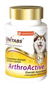 Unitabs ArthroАctive Юнитабс АртроАктив Витамины для суставов и хрящей собак, 100 табл