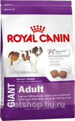 Royal Canin Giant Adult Роял Канин Джайнт Эдалт Корм для собак гигантских пород старше 18 месяцев, 4 кг от компании Оптово-розничная база ветпрепаратов. Ветаптека. ООО НПП Велес - фото 1