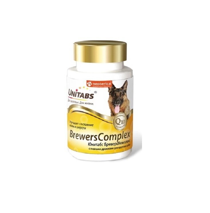 Unitabs BrewersComplex Юнитабс БреверсКомплекс Витаминно-минеральная добавка для собак, 100 табл от компании Оптово-розничная база ветпрепаратов. Ветаптека. ООО НПП Велес - фото 1