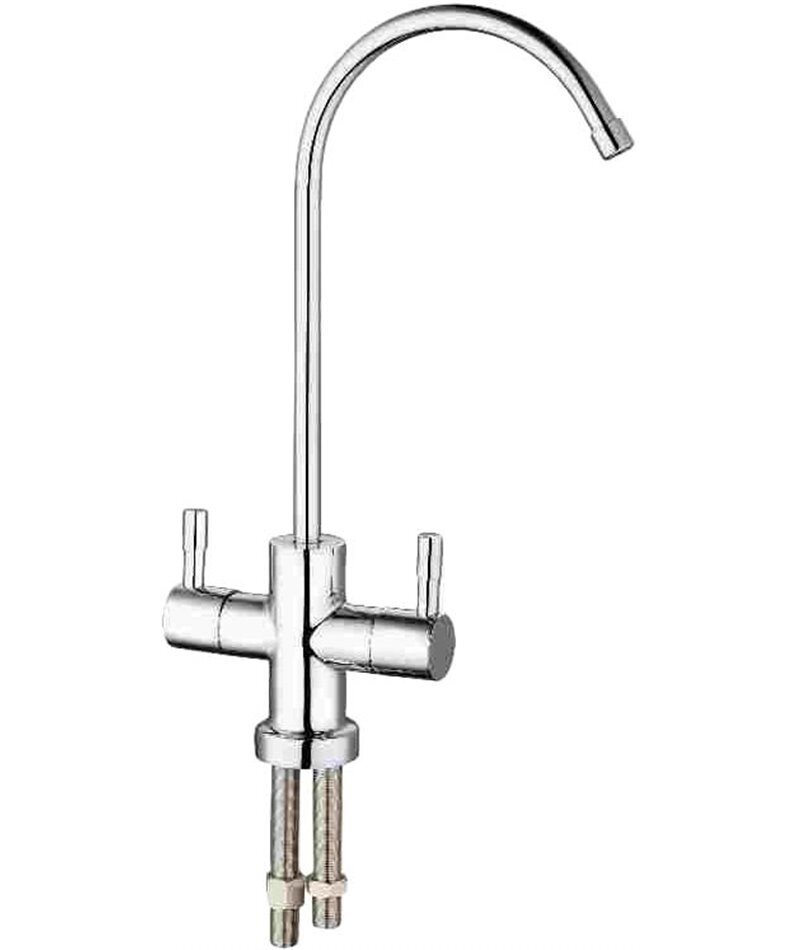 Кран питьевой воды Гейзер №10 (Хромированный с двумя вентилями Люкс) от компании УфаФильтр, уфимская водоочистная компания - фото 1