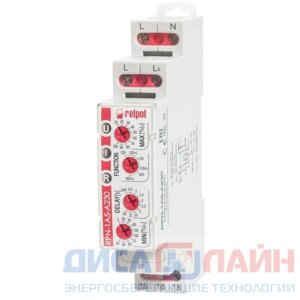 Relpol (польша) реле контроля тока RPN-1A5-A230 relpol AC 0-5а; 230вac; DIN; SPDT; 0,520с
