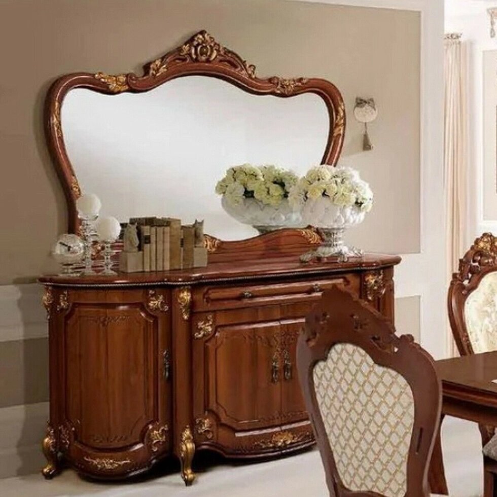 Комод с зеркалом Элиана орех с золотой патиной ##от компании## Мебель Дом 24 - ##фото## 1